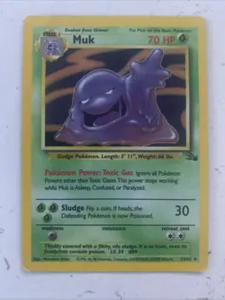 Pokemon TCG Muk Fossil Holo Card 13/62 Unlimited Holo Rare - Image 3