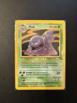 Pokemon TCG Muk Fossil Holo ✨ Card 13/62 Unlimited Holo Rare NM 👌 - Image 3