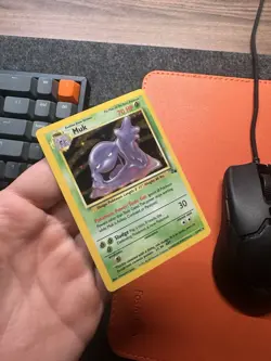 Pokemon TCG Muk Fossil Holo Card 13/62 Unlimited Holo Rare WOTC 1999 - Image 1