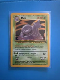 Pokemon TCG Muk Fossil Holo Card 13/62 Unlimited Holo Rare (1999) Nm/mint - Image 1