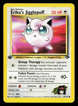 Erika's Jigglypuff 69/132 1st Edition Gym Challenge Pokemon Card - Image 1