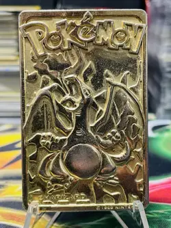 Pokemon 23k Gold Plated Charizard 1999 Burger King Promo Trading Card - Image 1