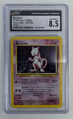 1999 Mewtwo Holo - Pokemon Base Set 10/102 - Vintage Card - CGC 8.5 NM+ - Image 1