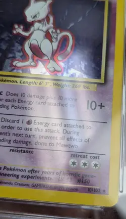 1999 Mewtwo Holo - Pokemon Base Set 10/102 - Vintage Card - CGC 8.5 NM+ - Image 5