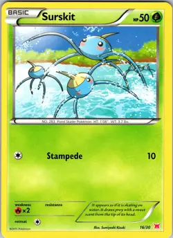 Pokemon TCG Surskit XY Trainer Kit: Latias & Latios 16/30 Regular Common Card NM - Image 1