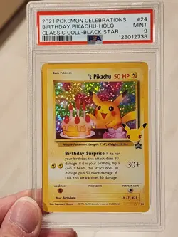 PSA 9 Grading Card Pokemon PTCG - CELEBRATIONS Birthday Pikachu Holo #24 EN - Image 3