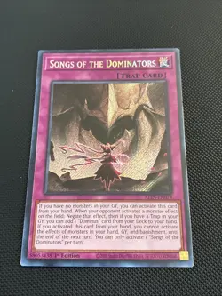 Yugioh | Songs of the Dominators ALIN-EN078 Secret Rare 1st Edition Near Mint NM - Image 1