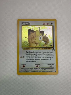 2000 Pokemon Game Boy Promo Card #10 Black Star MEOWTH Holo Wizards GB Stamp - Image 1