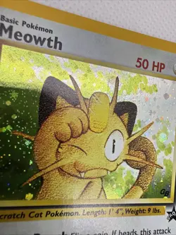 2000 Pokemon Game Boy Promo Card #10 Black Star MEOWTH Holo Wizards GB Stamp - Image 2