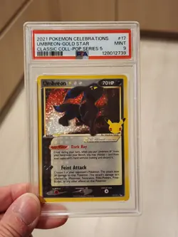 PSA 9 Grading Card Pokemon PTCG - Umbreon Gold Star Celebration Classic #17 EN - Image 3