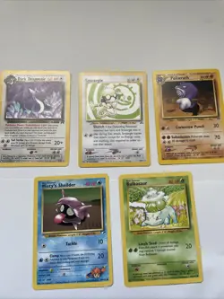 Pokemon Card Lot 5 Vintage Cards! Including Smeargle And Poliwrath! - Image 1