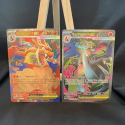 Pokemon Mega Charizard X EX 109/094 & Y EX 022/217 Lot 2 Cards - NM - Pack Fresh - Image 1