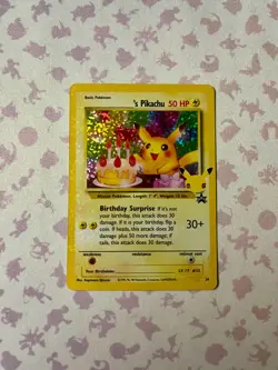 Birthday Pikachu 24 Promo Holo WOTC Black Star Pokemon Card NM Super Clean - Image 1