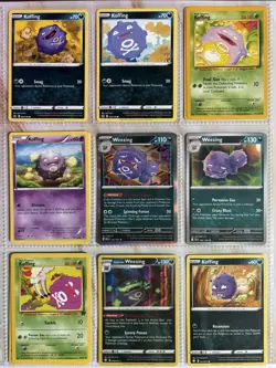Pokemon Card Species Set Lot - 9x Unique Cards / Koffing Family - Image 1