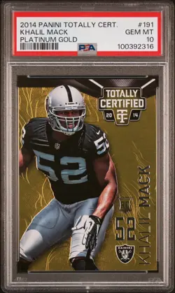 2014 Panini Totally Certified Khalil Mack /25 Platinum Gold RC Rookie PSA 10 GEM - Image 1