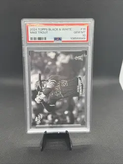 2024 Topps Black & White #16 Mike Trout PSA 10 GEM MINT POP 25 🔥 - Image 3