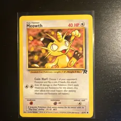 Meowth 62/82 Common card Team Rocket set Pokemon TCG WOTC 2000 - Image 1