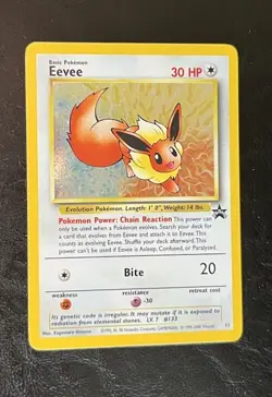 Pokemon TCG Eevee #11 Black Star Holo Promo Card 1999-2000 WOTC nm - Image 1