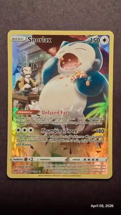 Pokemon TCG Snorlax Lost Origin Trainer Gallery Holo Ultra Rare Card TG10/TG30 - Image 1