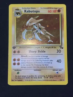 Pokemon TCG Kabutops Holo Rare Card 1st Edition Fossil 9/62 - Image 2