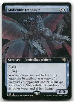 Malleable Impostor Extended Art Commander Wilds of Eldraine MTG NM - Image 1