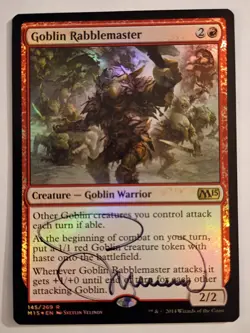 Magic The Gathering - 1x Signed Foil Goblin Rabblemaster - M15 - Image 1