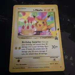 Pokemon Pikachu TCG Birthday Celebrations Card #24 25th Anniversary Edition NM/M - Image 1