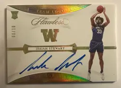 PANINI FLAWLESS : ISAIAH STEWART ROOKIE BASKETBALL AUTO CARD 08/10 2020 GOLDU - Image 1