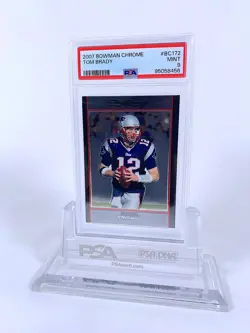 2007 Bowman Crome #BC172 Tom Brady (GOAT) - PSA: Mint 9 Football Card - Image 1