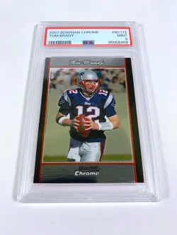 2007 Bowman Crome #BC172 Tom Brady (GOAT) - PSA: Mint 9 Football Card - Image 2