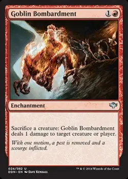 1 x Goblin Bombardment - Duel Decks: Speed vs Cunning - Light Play - MTG - Image 1