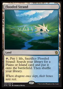 1 x Flooded Strand - Khans of Tarkir - Light Play - MTG - Image 1