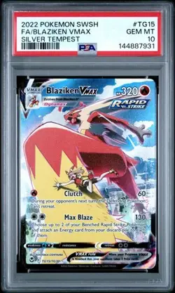 PSA 10 Blaziken Vmax TG15/TG30 Pokemon Silver Tempest Trainer Gallery - Image 1