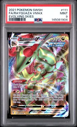 PSA 9 MINT - 2021 POKEMON S&S EVOLVING SKIES #111 FULL ART/RAYQUAZA VMAX 111/203 - Image 1