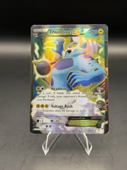 Pokemon TCG Thundurus EX (98 Full Art) 98/108 Roaring Skies Ultra Rare Holo HP - Image 1