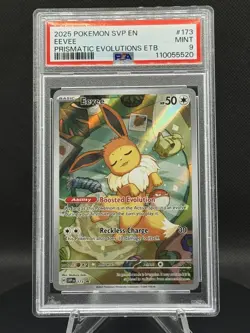 💤✨ Pokemon TCG – Eevee 173 – Prismatic Evolutions (2025) – Promo – PSA 9 (MINT) - Image 3