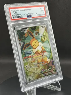 💤✨ Pokemon TCG – Eevee 173 – Prismatic Evolutions (2025) – Promo – PSA 9 (MINT) - Image 4