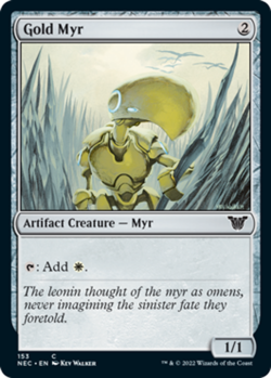 1 x Gold Myr - Commander: Kamigawa: Neon Dynasty - Light Play - MTG - Image 1