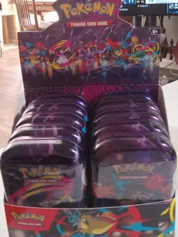 POKEMON TCG EVOLUTION MEGA HEROES MINI TIN DISPLAY OF 10 FACTORY SEALED w/BOX - Image 2