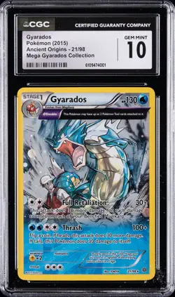 2015 POKEMON ANCIENT ORIGINS MEGA GYARADOS COLL #21/98 GYARADOS CGC 10 GEM MINT - Image 1