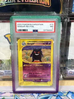 Pokemon GENGAR 13/165 Reverse Holo (2002 Expedition) PSA 7 - Image 1