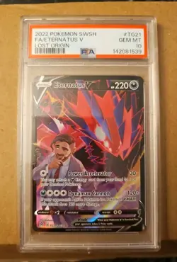 2022 POKEMON LOST ORIGIN ETERNATUS V #TG21 PSA 10 - Image 1