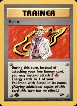 Blaine (100) 100/132 1st Edition - Pokemon Gym Challenge - NM - Image 1