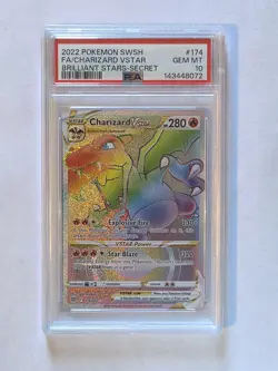 Pokemon Charizard VSTAR Secret Rare 174/172 Brilliant Stars PSA 10 Holo - Image 1