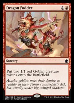 1 x Dragon Fodder - Tarkir Dragonfury Promo - Dragons of Tarkir - NM-Mint - MTG - Image 1