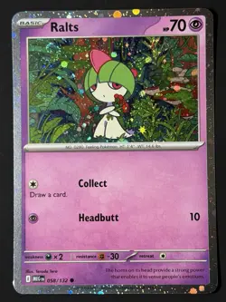 DOUBLE SWIRL 🌀🌀Ralts 058/132 Mega Evolution Cosmos Holo Promo NM Pokemon TCG - Image 1