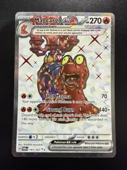 Pokemon 2024 Twilight Masquerade Magcargo EX #191/167 Ultra Rare NM - Image 1