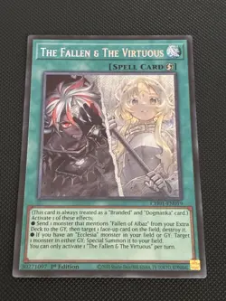 Yugioh | The Fallen & The Virtuous CH01-EN019 Secret Rare 1st Edition NM - Image 1