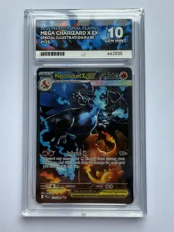 Pokemon TCG: Mega Charizard X EX 125/094 - ACE 10 PERFECT SUB GRADES - Image 1