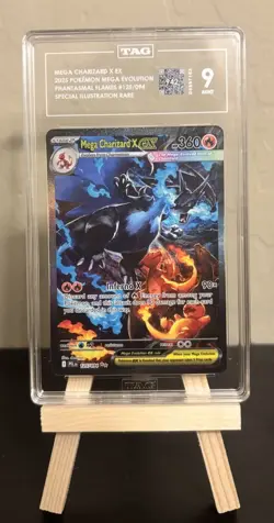 Mega Charizard X Ex Pokemon TCG Phantasmal Flames 125/094 Holo Rare TAG 9 - Image 1